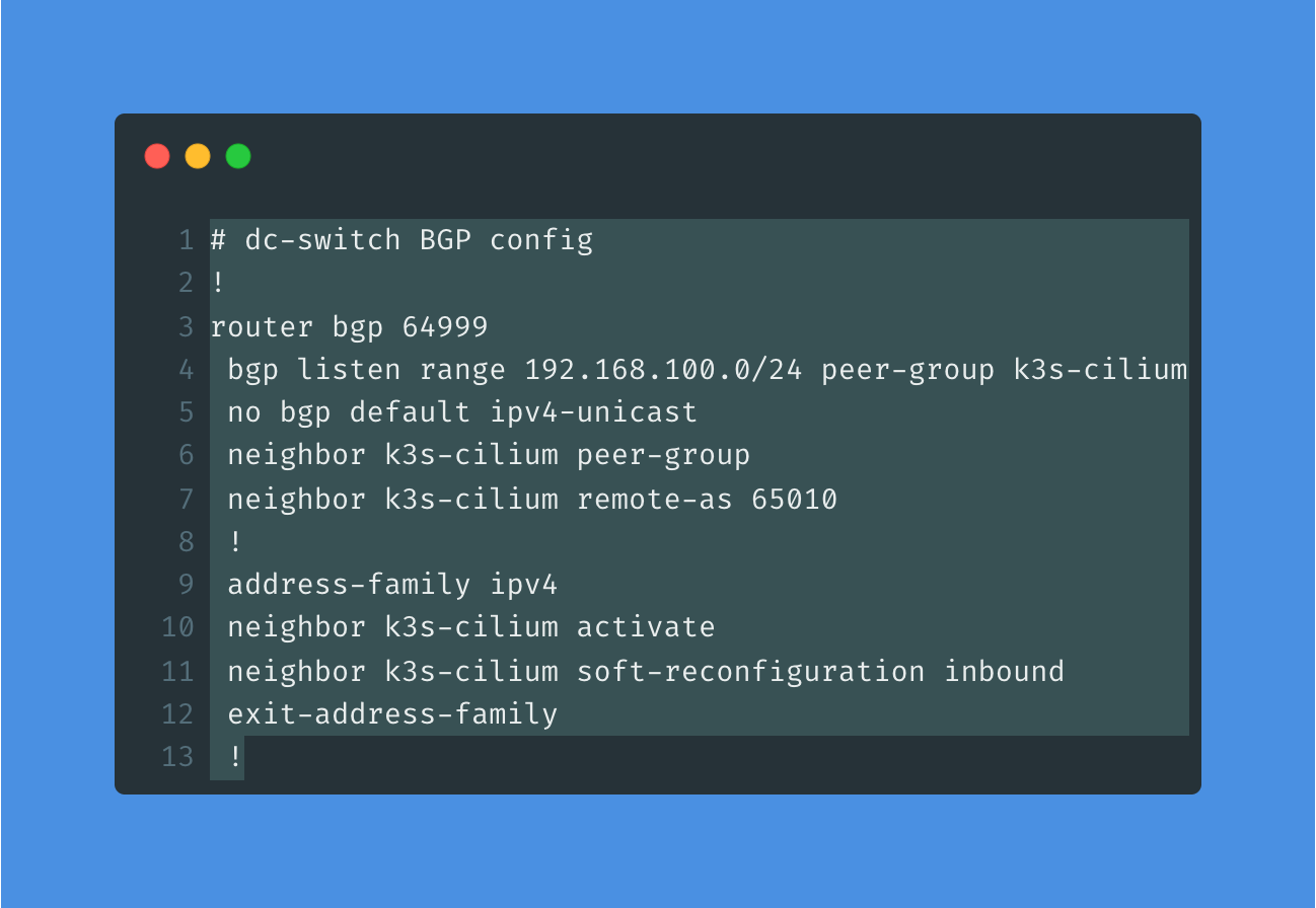 Cisco switch BGP config